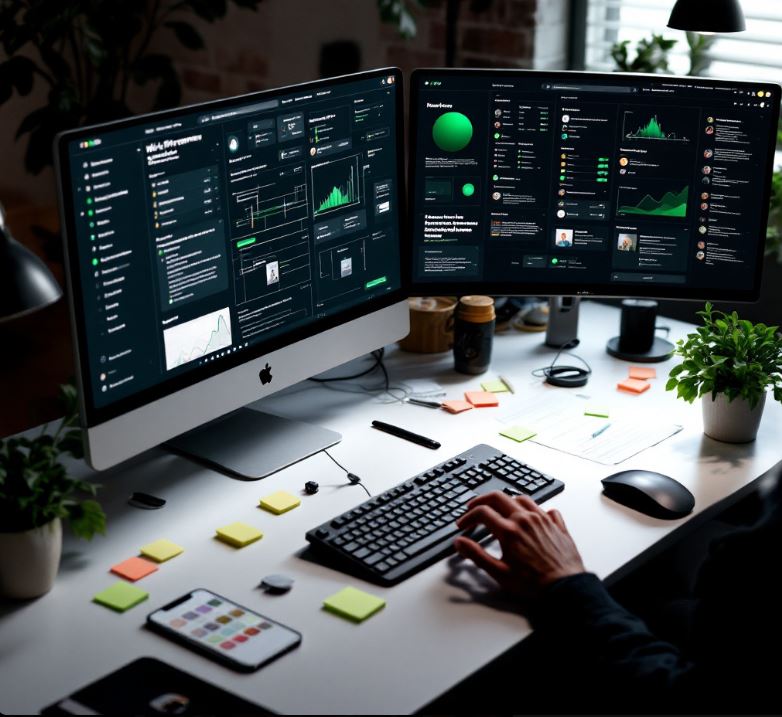 uma pessoa programando a criação de um hotsite na agência next4 especialista