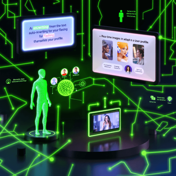o papel da automação de marketing com IA representada em uma imagem futurista