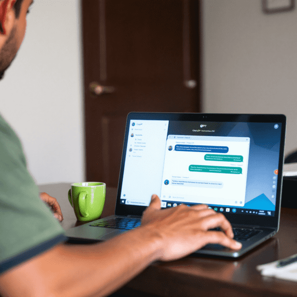 homem perguntando como aparecer nos resultados de buscas do ChatGPT