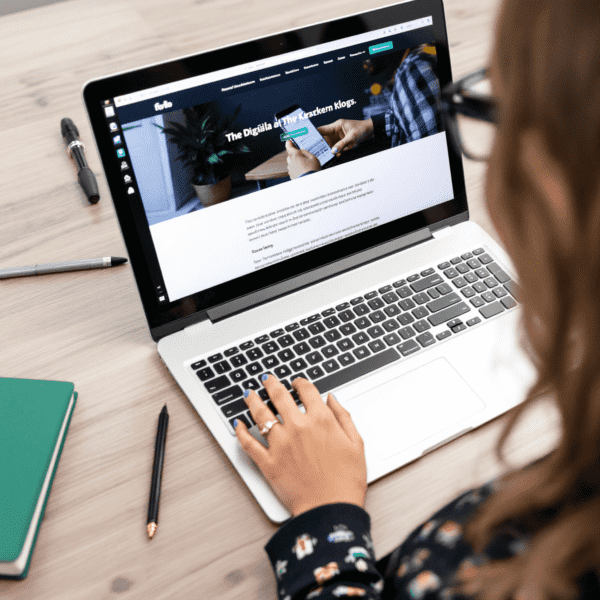 notebook com um usuário vendo sobre estratégias de seo